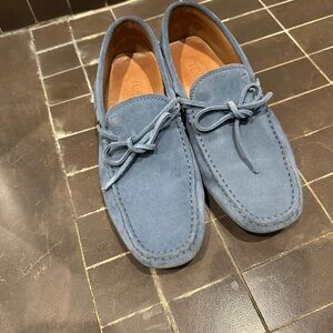 Tod's Classic Blue Suede Loafers Gommino 5.5